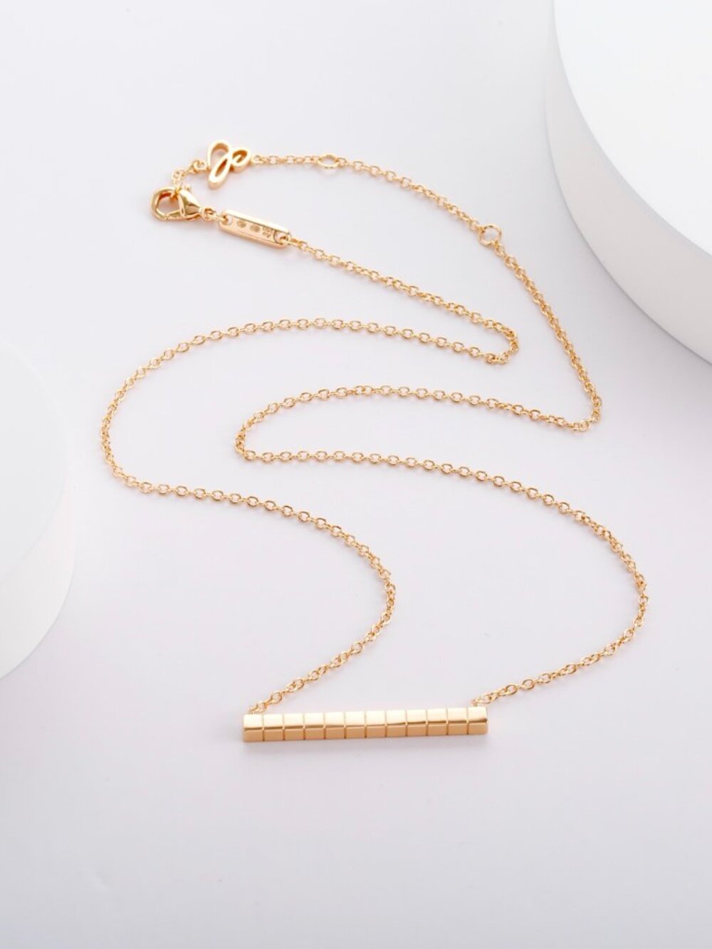 Chopard Ice Cube Collection 18k Rose Gold Square Necklace